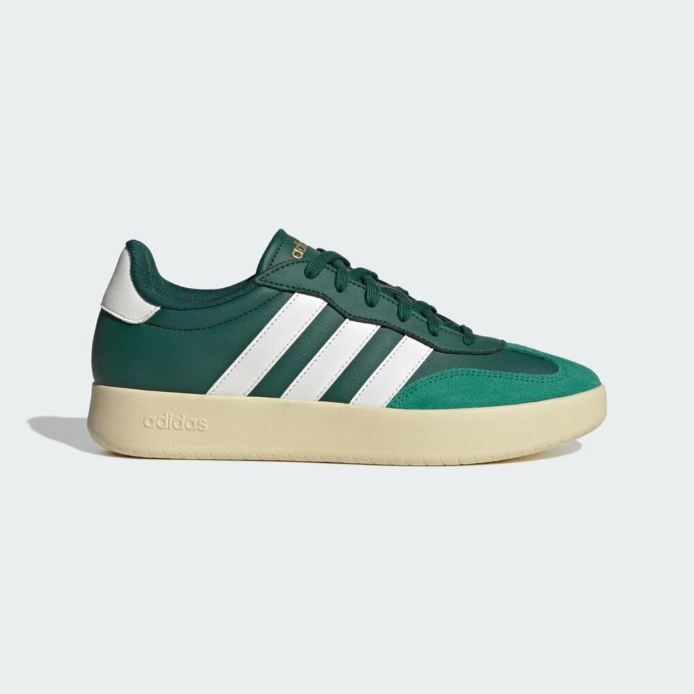 Adidas Barreda Mens 11 Dark Green White Suede Sneakers JR1320 New With Tags